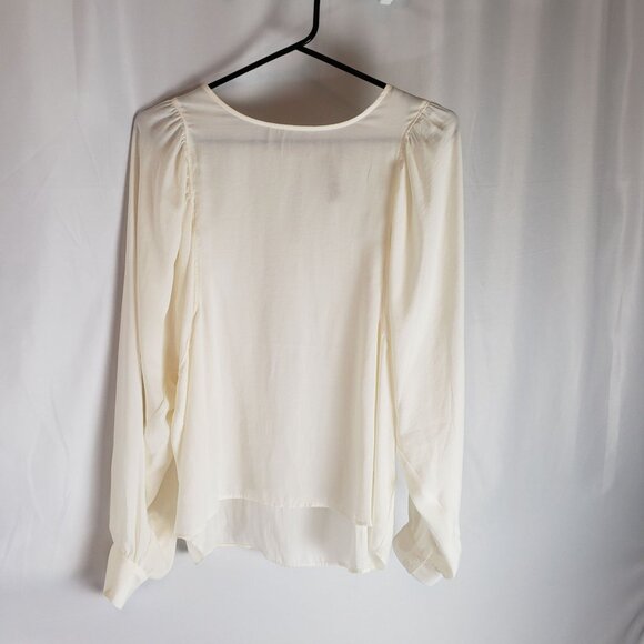 Dolan Left Coast Collection Womens Long Sleeve Blouse Cream Polyester Size M - Picture 6 of 6